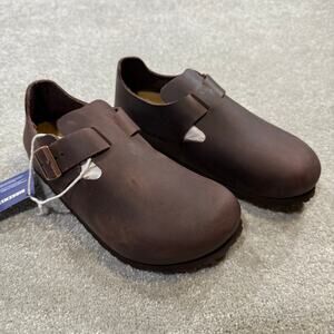 Birkenstock NIB London Oiled Leather Clog Comfort Shoes Habana Womens 7 EU38 Nar